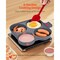4-Cup Egg Pan Nonstick Aluminum Omelette Skillet with Lid Oil Brush Scraper for Gas & Induction